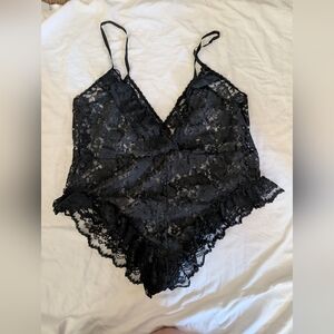 Black Lace Lingerie Bodysuit